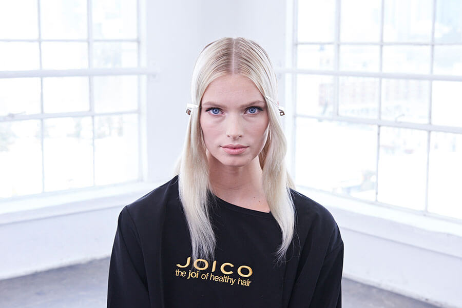 Platinum Pearl blonde hair color technique step 1