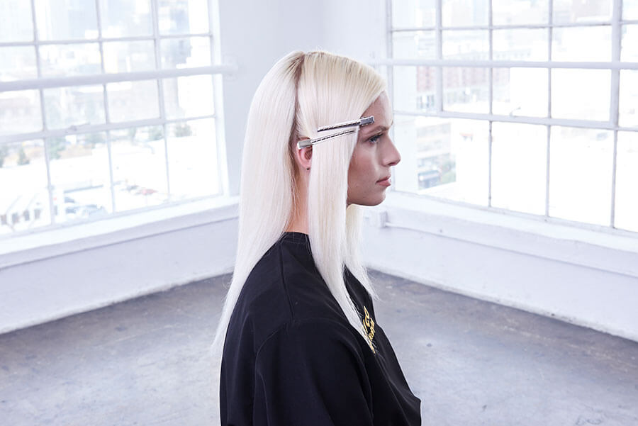Platinum Pearl blonde hair color technique step 9