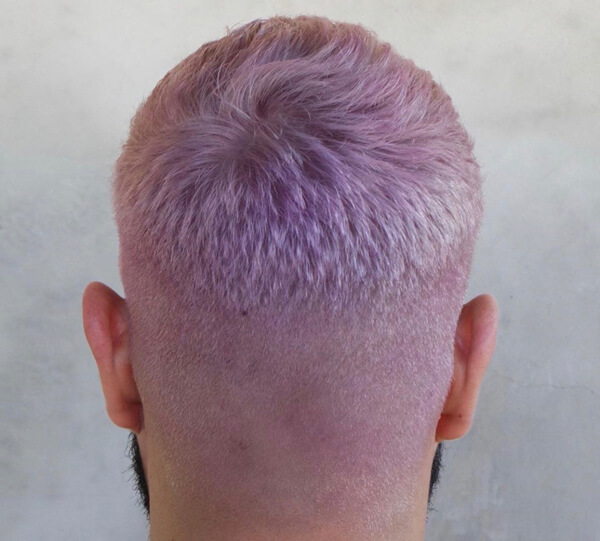 Man with pink hair