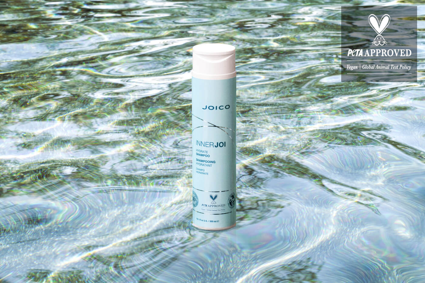 hydrate shampoo bottle on water